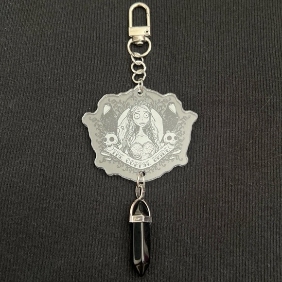 Tim Burton Black Crystal Corpse Bride Key Chain - Picture 2 of 4